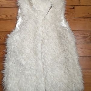 Faux fur zip up vest